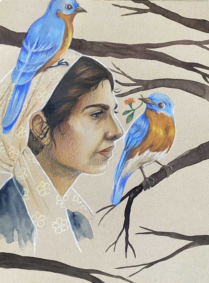 Untitled (girl with birds)