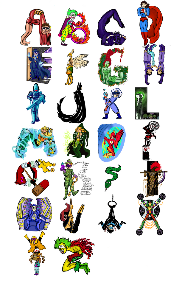 Dc character alphebet