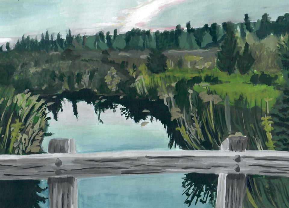 Gouache Series Bridge Veiw