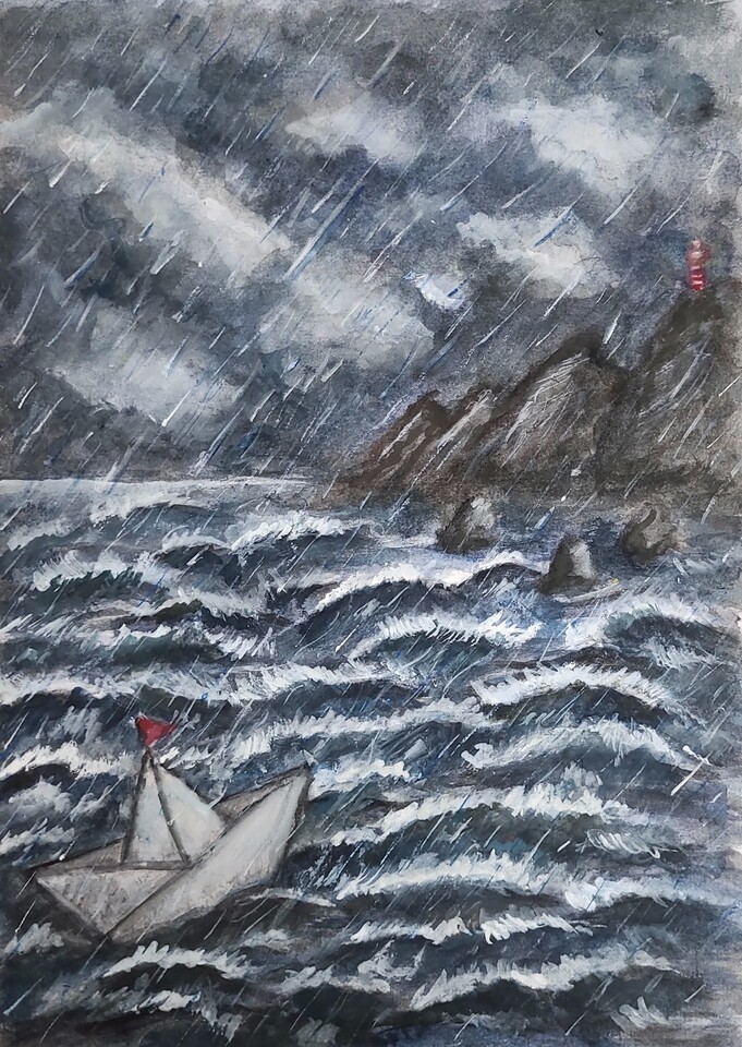 Paperboat on Stormy Seas