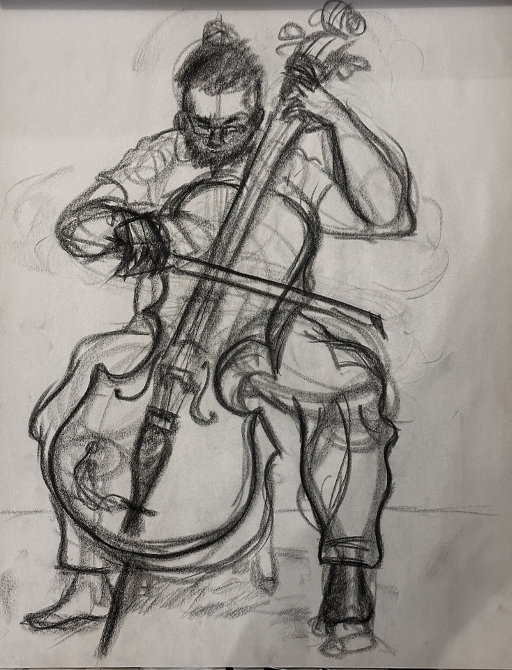 Figure Playing the Cello