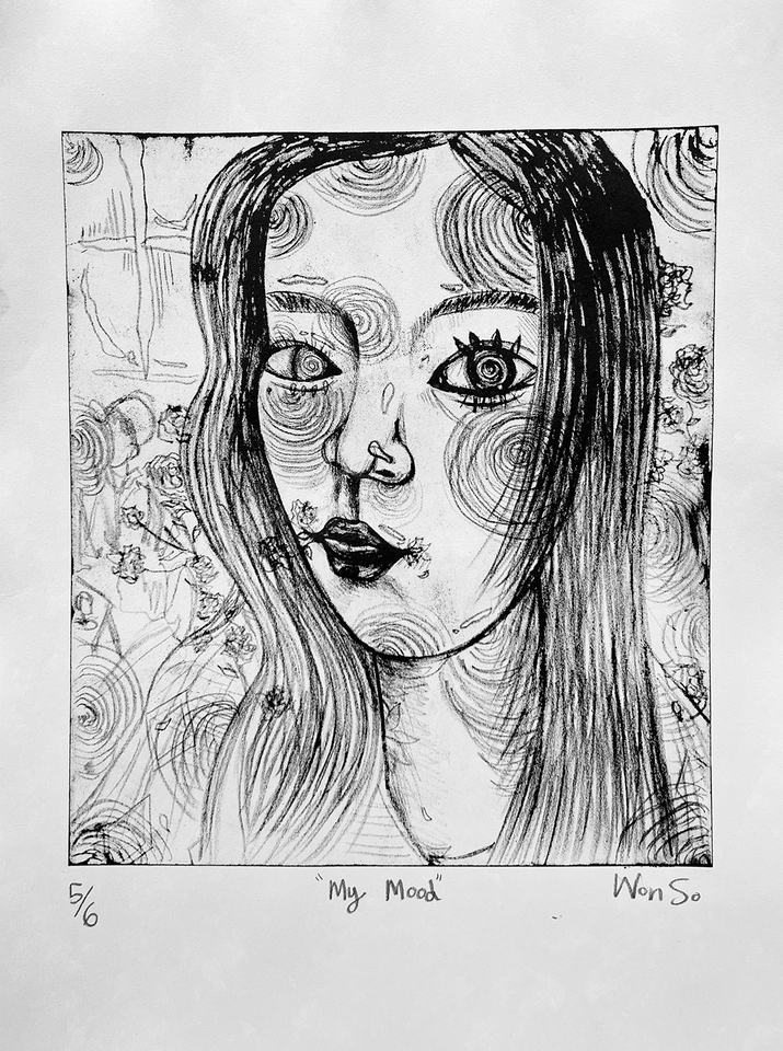 Copperplate Ink Printing: Self Portrait