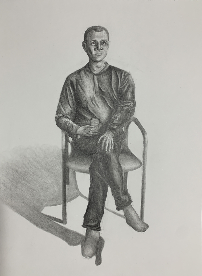 My Dad Holding a Glass of Water