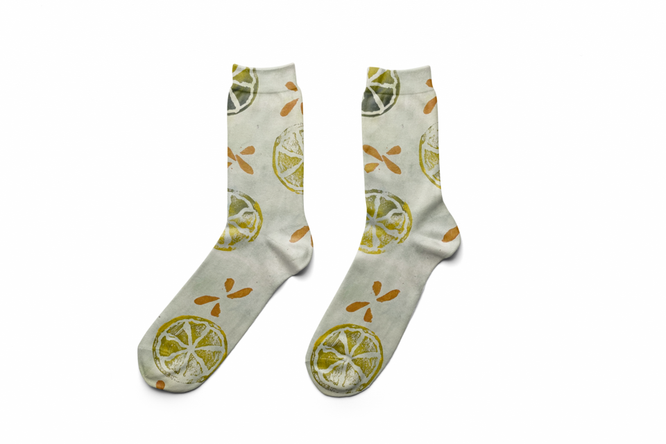 Mockup of rubber block print