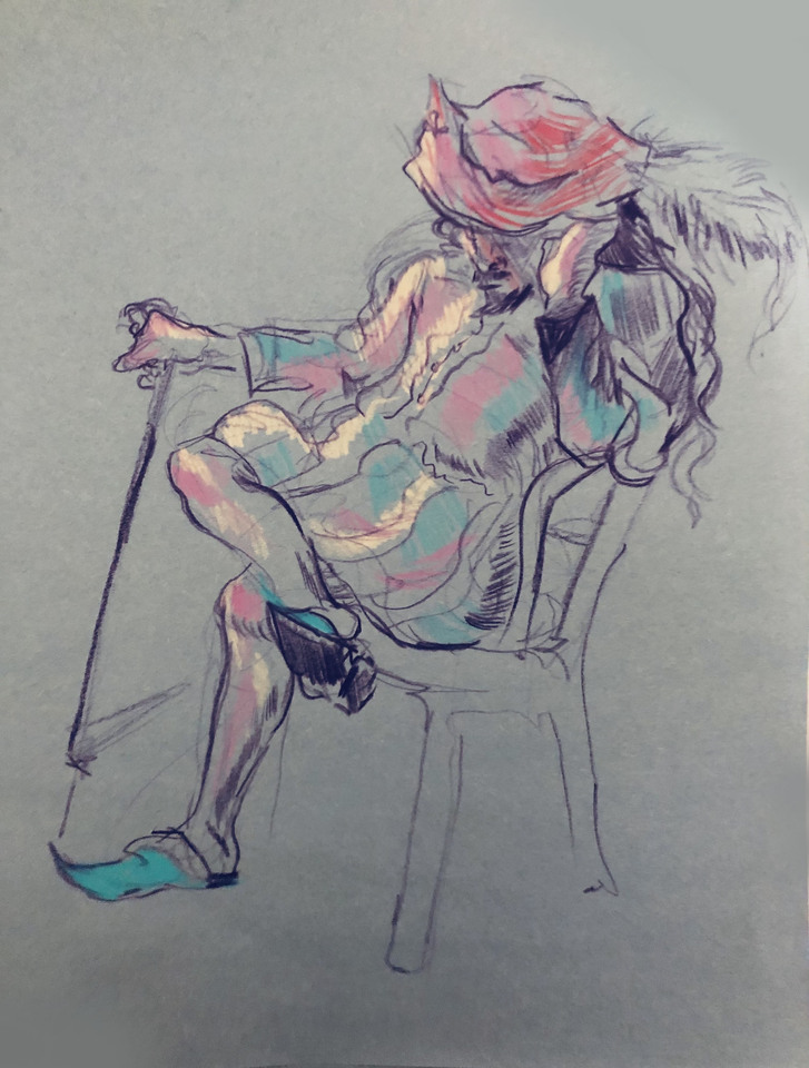 Expressive costume drawing