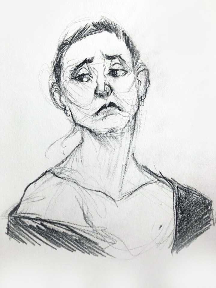 Expressive portrait drawing