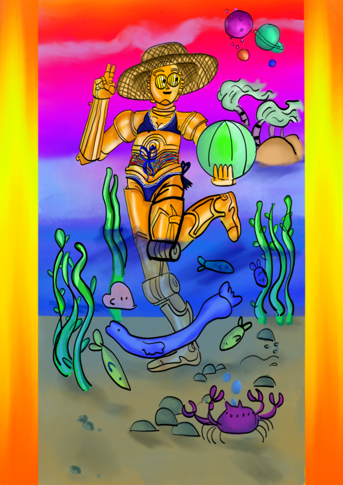 C3p0 in a alien sea