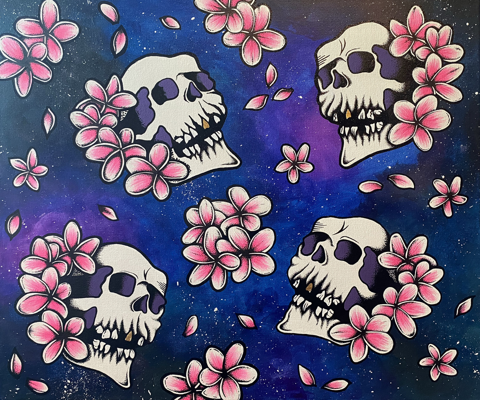 Floating Flower Skulls 