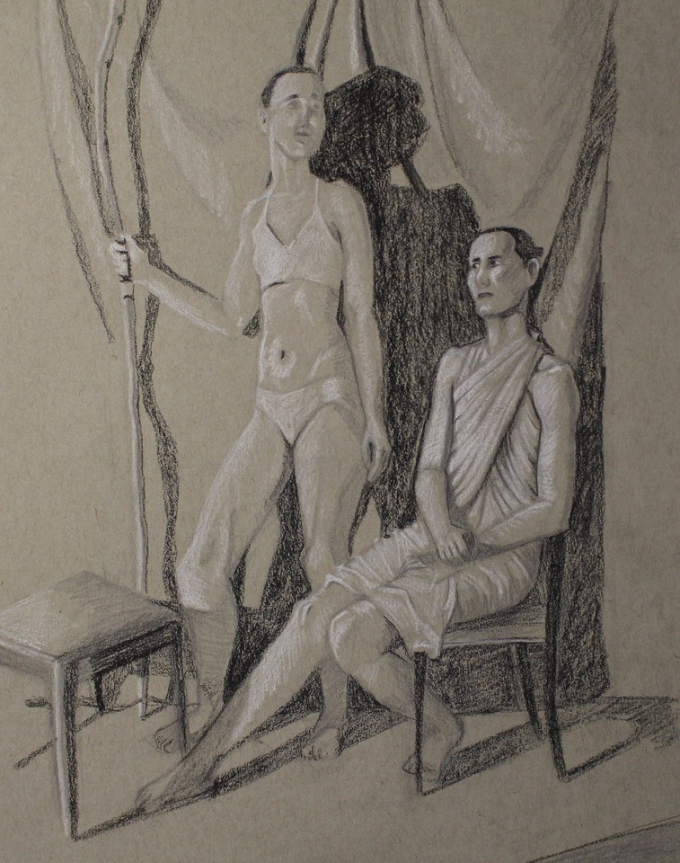 Two Figures on Toned Paper