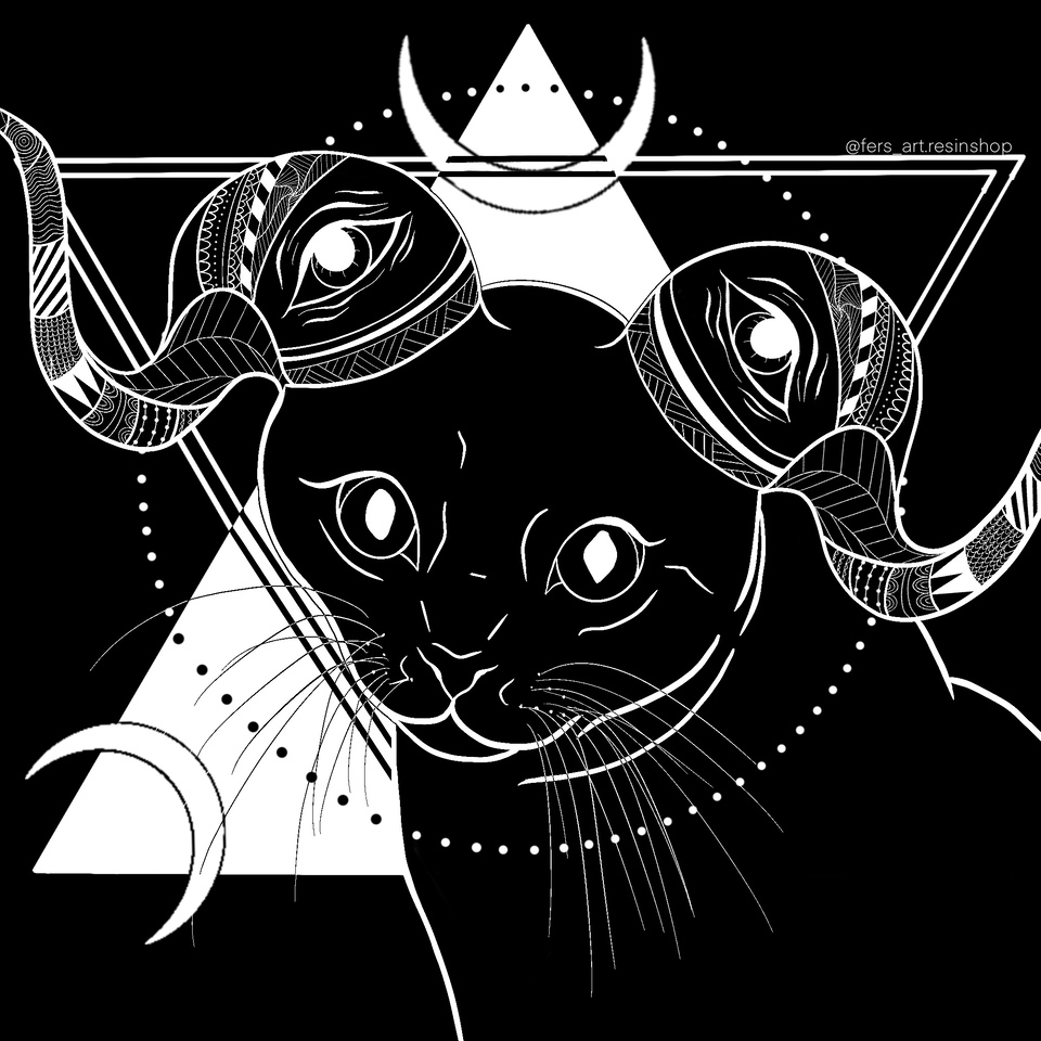 B&W Cat sticker